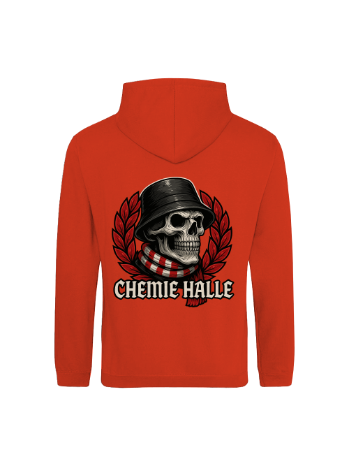 Chemie Halle Totenkopf Front-Rückendruck